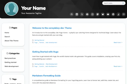 Open Sourcing the coreydaley-dev Hugo Theme